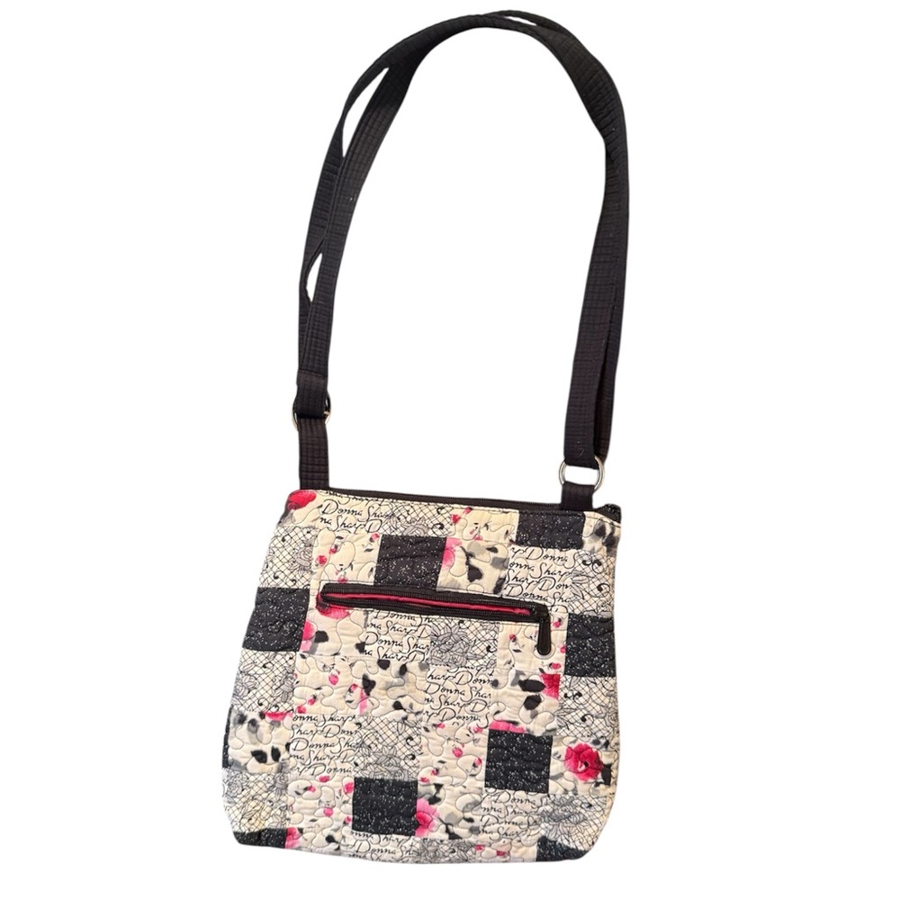 Donna Sharp. Stylish Black, White, Pink Patchwork Shoulder Bag - Picture 2 of 10
